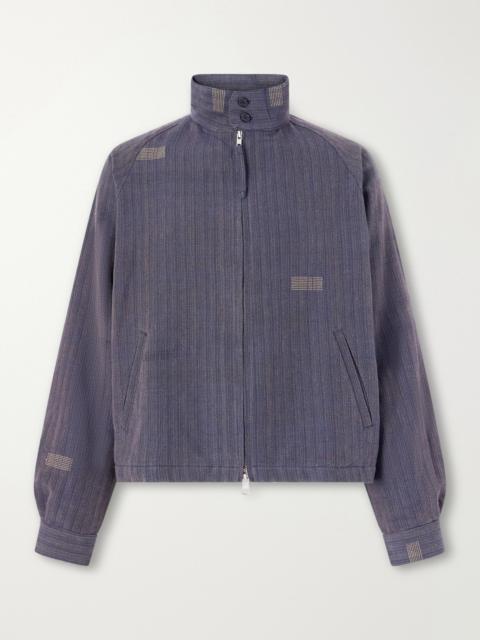 KARDO Stanley Embroidered Pinstriped Cotton Bomber Jacket