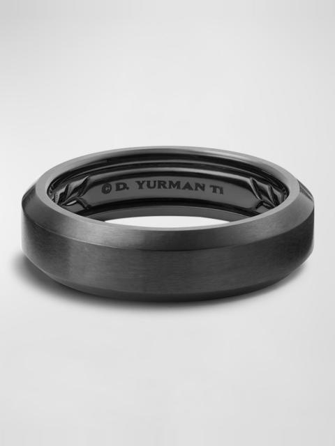 DAVID YURMAN Men's Beveled Band Ring in Titanium, 6mm