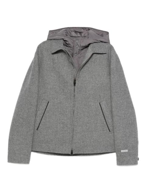 Canali hooded zip-up jacket