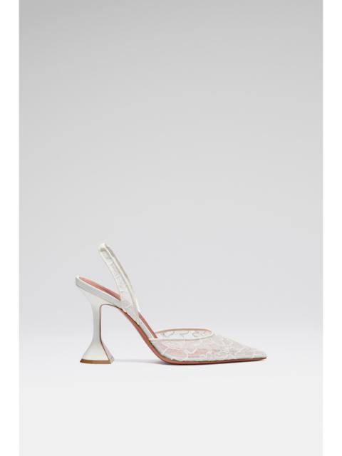 Amina Muaddi HOLLI LACE SLING 95 IVORY LACE