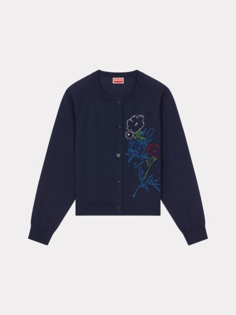 'KENZO Drawn Flowers' embroidered cardigan