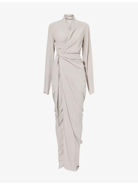 Rick Owens Wrap Draped Woven Gown