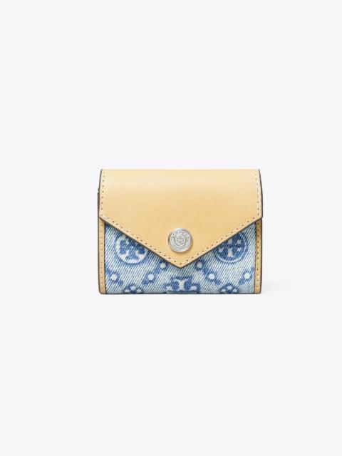 TORY BURCH T Monogram Denim Small Envelope Wallet