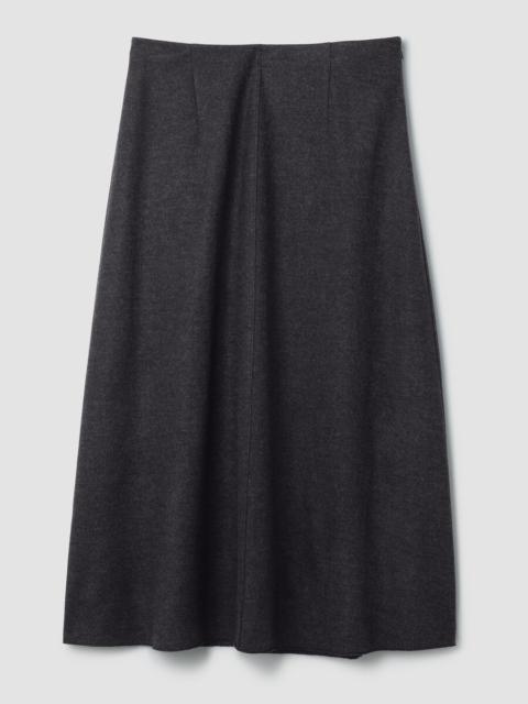 EILEEN FISHER Mélange Boiled Wool Jersey A-Line Skirt in Regenerative Wool