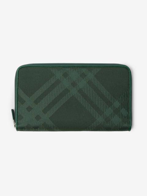 Burberry Check Jacquard Large Zip Wallet