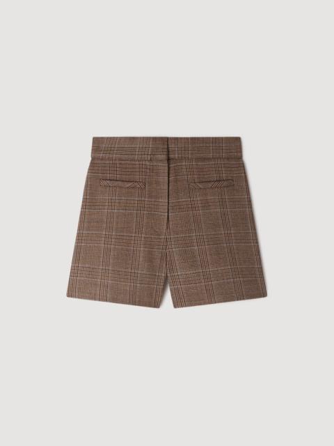 Sandro CHECK WOOL SHORTS