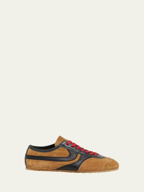 Dries Van Noten Men's Suede and Leather Low-Top Sneakers
