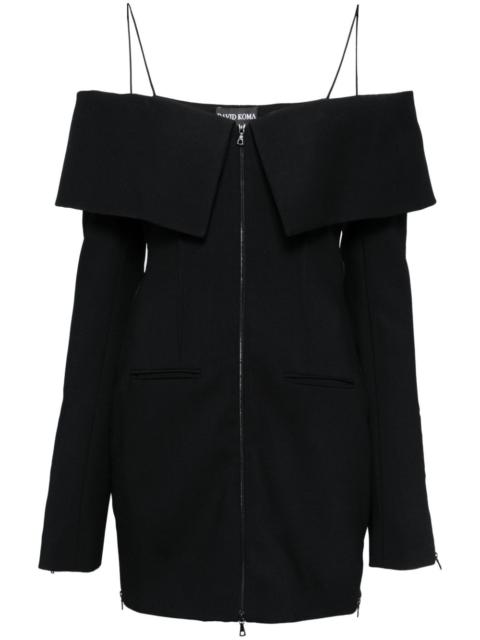David Koma layered-shoulder tailored mini dress
