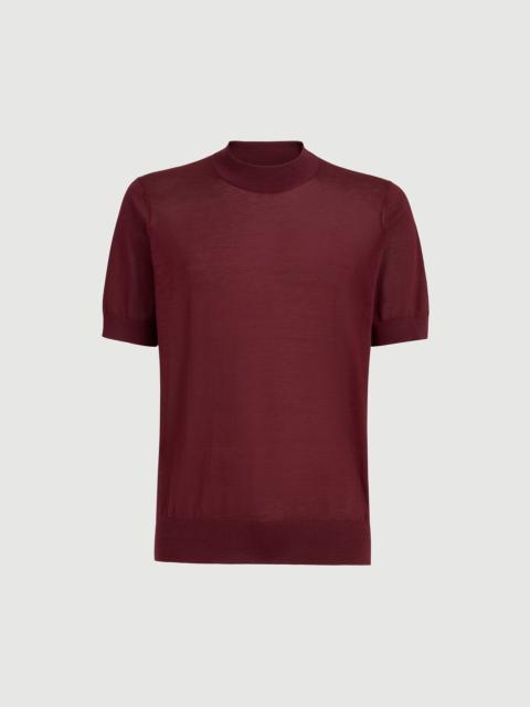 Brunello Cucinelli Lightweight silk and cotton knit T-shirt with mock neck