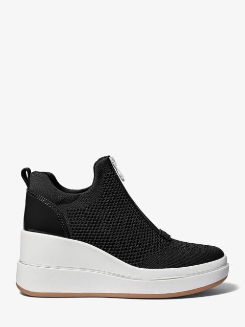 MICHAEL KORS Emmy Mesh Zip-Up Wedge Trainer