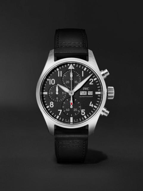 Pilot's Automatic Chronograph 41mm Stainless Steel and Leather Watch, Ref. No. IWIW388111