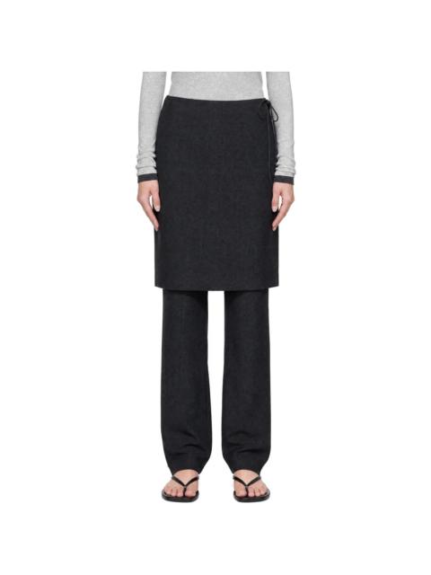 ST. AGNI Gray Wool Skirt Trousers