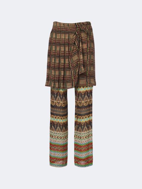 Dries Van Noten Printed layered wide-leg pants
