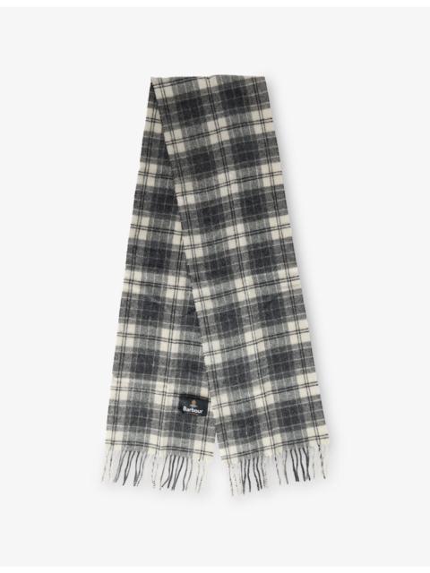 Barbour Tartan Fringed Wool Scarf