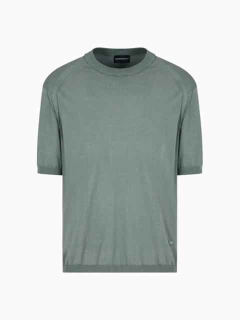 EMPORIO ARMANI ASV LYOCELL-BLEND PLAIN-KNIT JUMPER