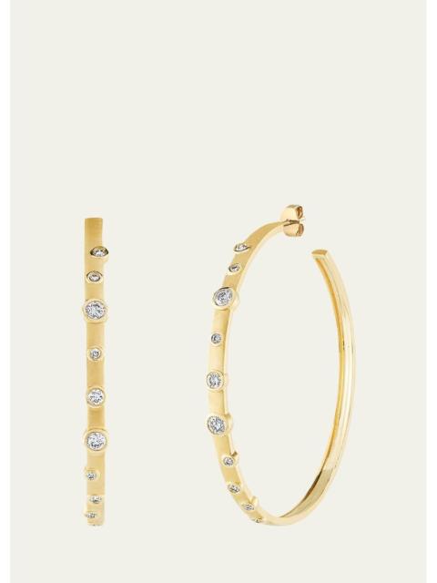 SYDNEY EVAN 14K Diamond Bezel Anniversary Hoop Earrings