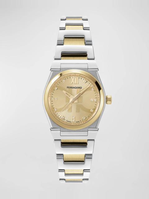 28mm Vega Holiday Capsule Watch with Bracelet Strap, Two Tone