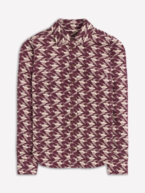 BODEN Sienna Cord Shirt-Dark Cherry, Swooping Swallow