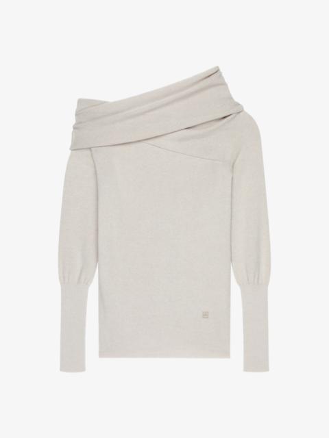 Givenchy ASYMMETRIC DRAPED SWEATER IN WOOL AND CASHMERE