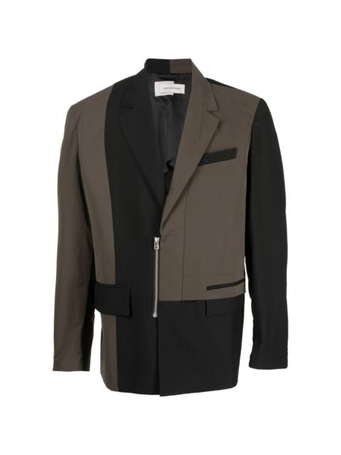 two-tone notched-lapels blazer