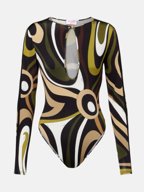 PUCCI Marmo printed satin bodysuit