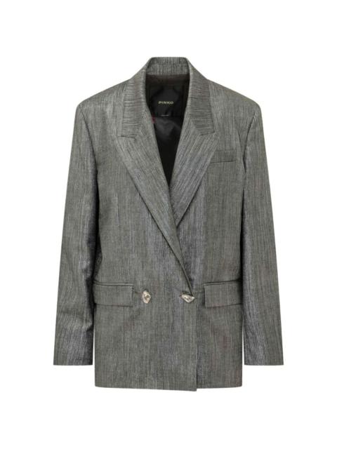 PINKO double-breasted Cayman jacket in metal wool with jewel buttons