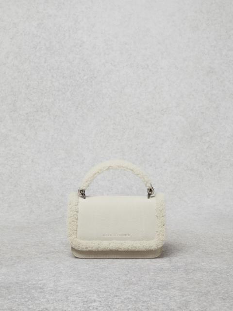 Brunello Cucinelli Nubuck city bag with monili and shearling details