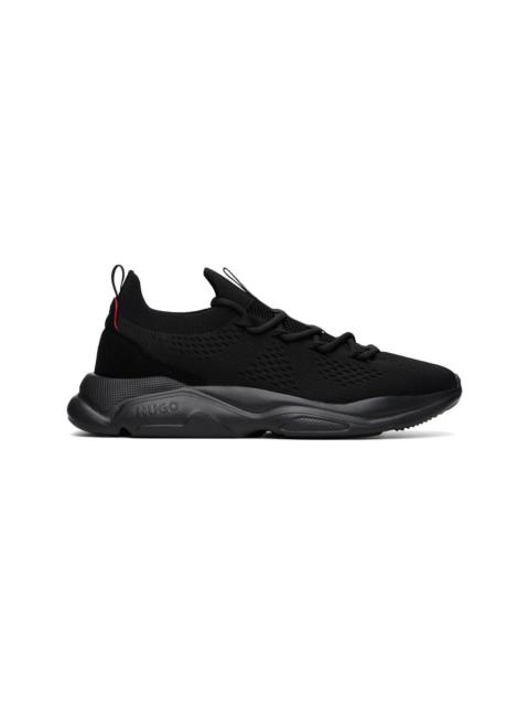 HUGO Black Kniited Sneakers