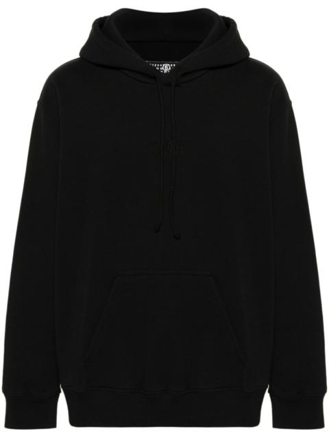 MM6 Maison Margiela Black Numbers-Embroidered Cotton Hoodie