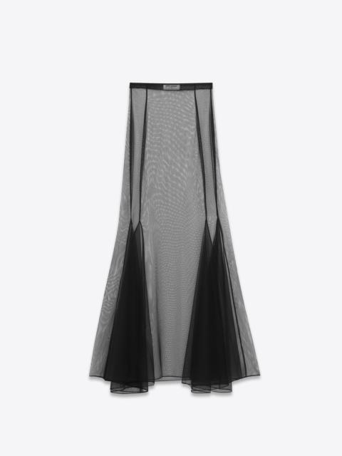 SAINT LAURENT long skirt in stretch tulle