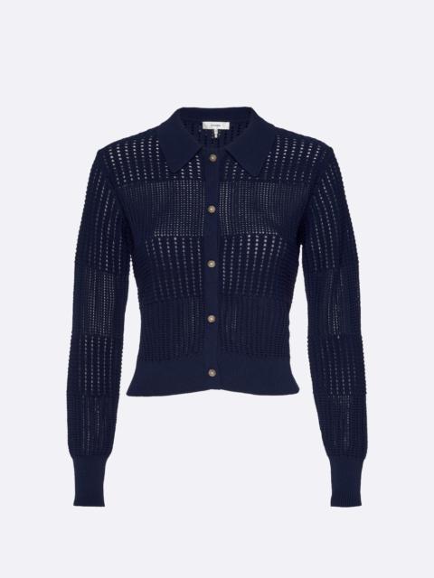 Shrunken Crochet Cardi in Navy