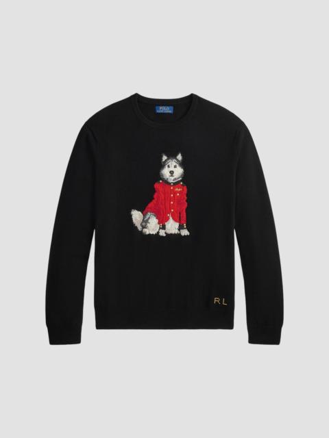 Polo Ralph Lauren Men's Dog-Intarsia Cashmere Crewneck Sweater - Black Combo