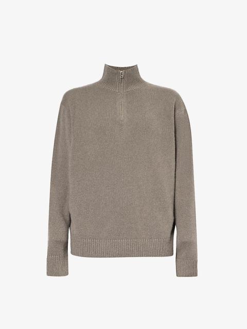 Relaxed-fit funnel-neck cashmere jumper