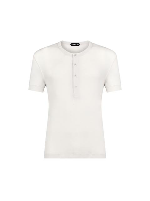 TOM FORD LYOCELL COTTON RIB HENLEY