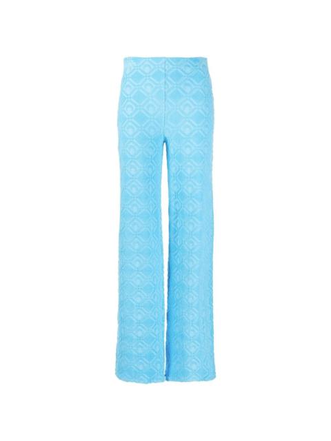 flared all-over jacquard trousers