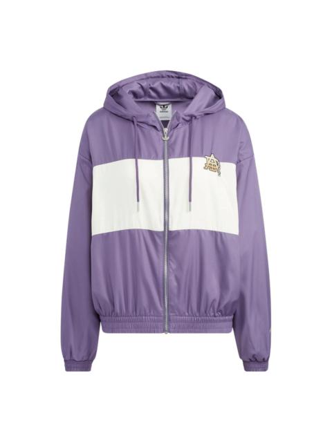 adidas (WMNS) adidas Modern Collegiate Windbreaker Jacket 'Purple White' HS1934