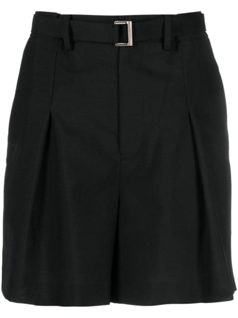 pleated belted shorts