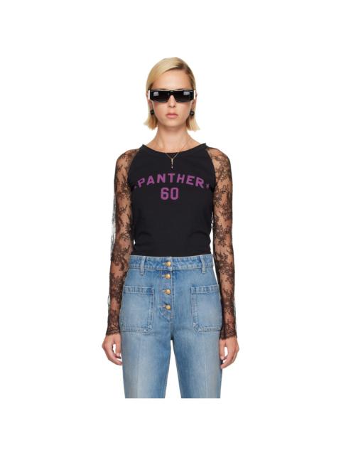Valentino Black Lace 'Panther 60' T-shirt