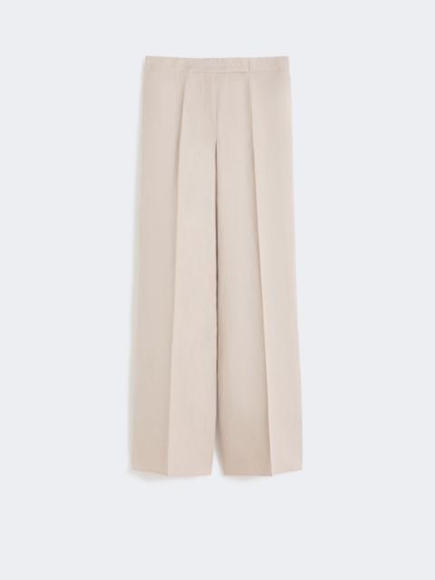 Max Mara ANGUS Wide-leg trousers in linen basketweave - SAND