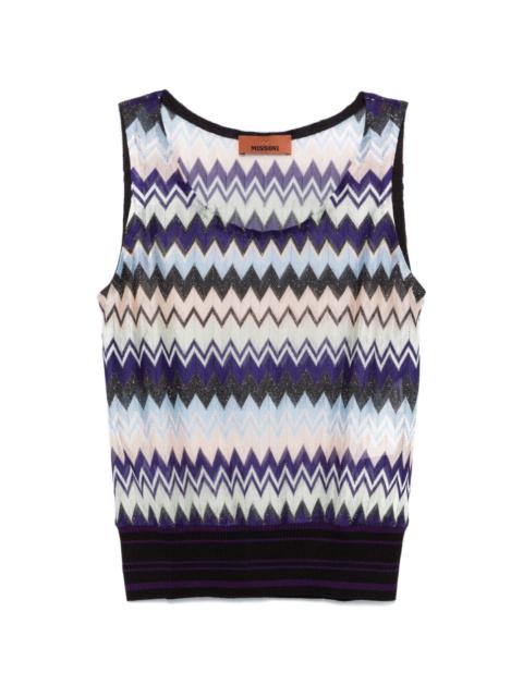 chevron-knit top