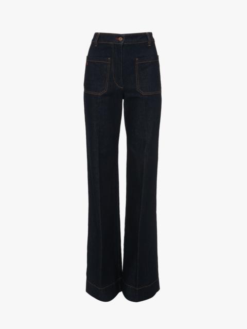 Victoria Beckham Alina High Waisted Jean In Dark Indigo Rinse