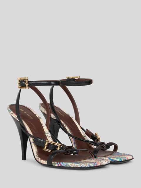 Etro HIGH-HEELED SANDALS IN WOVEN LEATHER