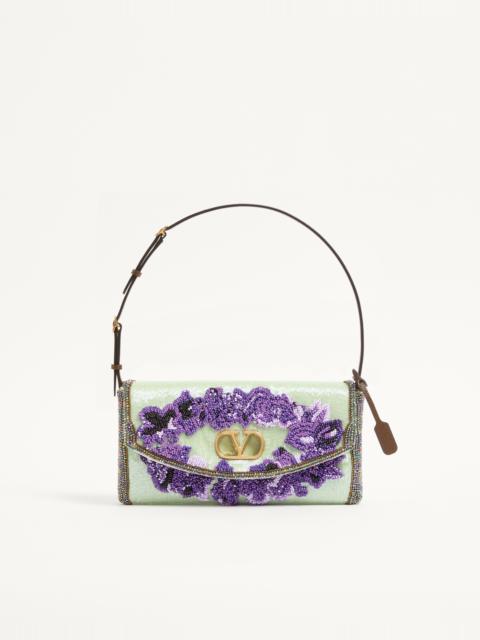 Valentino VALENTINO GARAVANI DEVAIN SMALL EMBROIDERED SHOULDER BAG