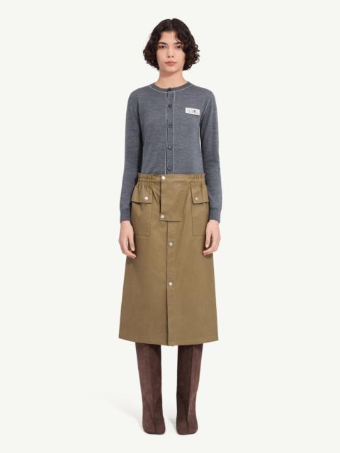 MM6 Maison Margiela Drawstring coated cotton midi skirt