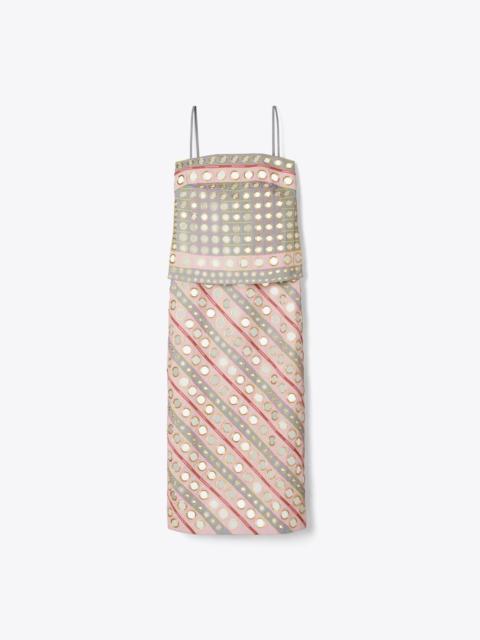 TORY BURCH Mirror Embellished Cotton Dress