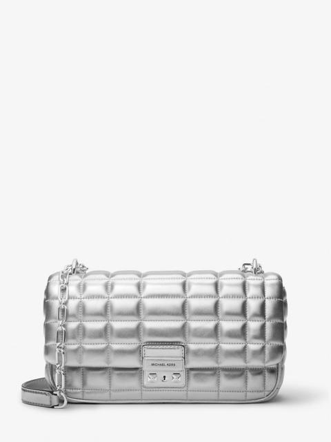 MICHAEL KORS Tribeca Large Metallic Quilted Leather Shoulder Bag