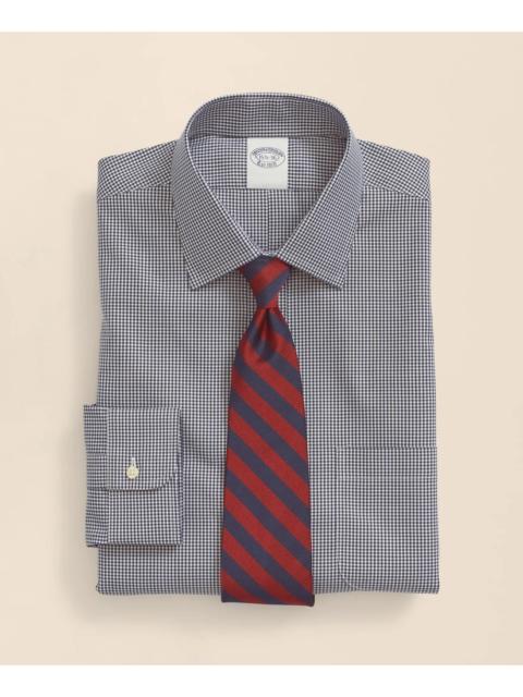 Brooks Brothers Stretch Supima® Cotton Non-Iron Pinpoint Oxford Ainsley Collar, Gingham Dress Shirt
