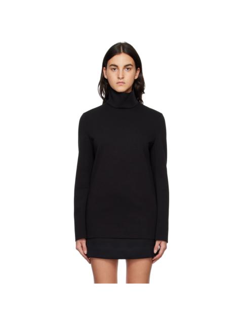 GIA STUDIOS Black Raw Edge Turtleneck