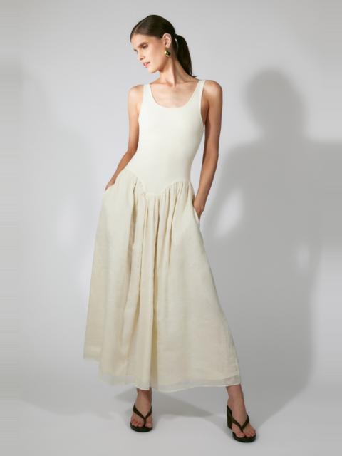 BARDOT Lorie Scoop Neck Midi Dress In Buttercup