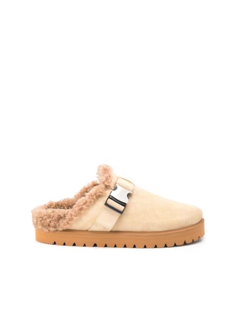 Moncler buckle-detail round-toe mules